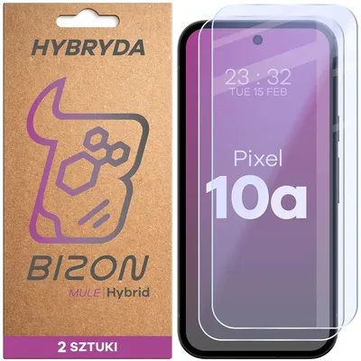 Produktbild von 2x Flexibles Hybridglas für Google Pixel 10a, Bizon Hybrid Mule Duo