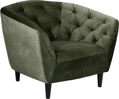 Image de Smuk Fauteuil en velours Salem Vert