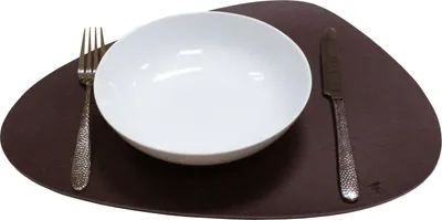 Produktbild von Platzset recyceltes Leder, kieselförmig, braun