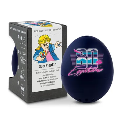 Obrázok produktu pre PiepEi 80s, časovač na varenie vajec, meria čas a teplotu, hrá melódie, keď je vajce hotové, vyrobené v Nemecku