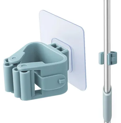 Produktbild von Wandhalter Besenhalter Mophalter selbstklebend Gerätehalter Organizer für Besen Mop Schrubber Rechen Werkzeuge 1 Stück mint