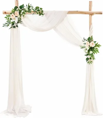 Imagen del producto de Arco de boda con cortina de gasa, 75 cm x 600 cm, decoración para ceremonias