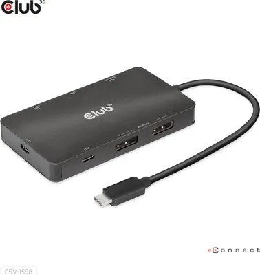 Obrázok produktu pre CLUB3D USB Gen2 Type-C na Dual DisplayPort 4k60Hz 7-in-1 HUB