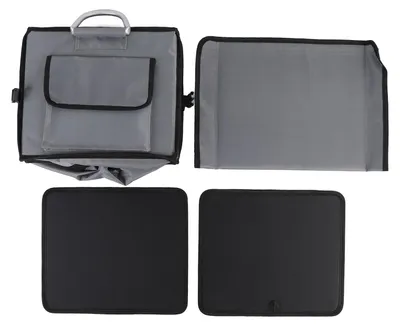 Obrázok produktu pre Trunk Organizer Large Capacity Multi Compartment Oxford Cloth Waterproofing 55L Foldable Storage Box with Handles for Travel Camping Grey with Lid