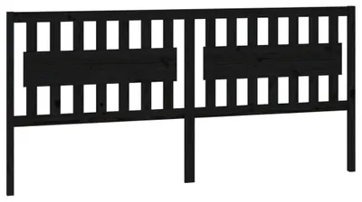 Zdjęcie produktu dla Wezgłowie Łóżka, Czarne, 205,5X4X100 Cm, Lite Drewno Sosnowe Lumarko!