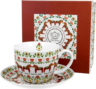 Produktbild von DUO ETNO Jumbobecher 470 ml SCANDINAVIAN mit Untertasse, New Bone China Porzellan