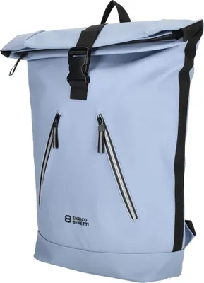 Produktbild von Großer Damen Herren Roll up Rucksack Plane Tasche Fahrradrucksack Kurier Rollup Bag Jeans Blau