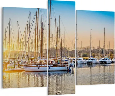 Produktbild von Bild auf Leinwand - Leinwandbild - Katamaran Yacht Anker Ankerplatz - 95x80cm - Wand Bild - Wanddeko - Leinwanddruck - Bilder - Kunstdruck - Wanddekoration - Leinwand bilder - Wandkunst - CB95x80-3162