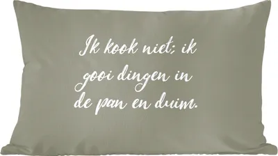 Produktbild von MuchoWow® Zierkissen Sofakissen Wohnzimmer Dekokissen 60x40 cm Sprichwörter - Ich koche nicht - Zitate - Humor - Kochen - Kopfkissen - Polster mit Foto