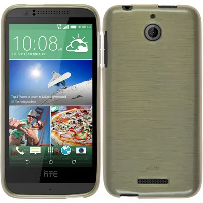 Produktbild von PhoneNatic Case kompatibel mit HTC Desire 510 - gold Silikon Hülle brushed + 2 Schutzfolien