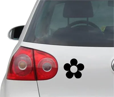 Produktbild von Aufkleber / Autoaufkleber - JDM - Die cut - Hippie BLUME Power Floral Decal Fenster Sticker - schwarz - 91mm x88mm