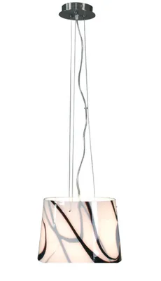 Image de Näve 731722 Suspension en verre ; Couleur : acier brillant / noir / blanc