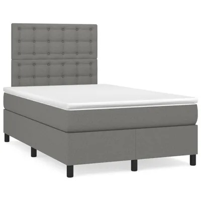 Produktbild von vidaXL Boxspringbett mit Matratze Dunkelgrau 120x200 cm Stoff