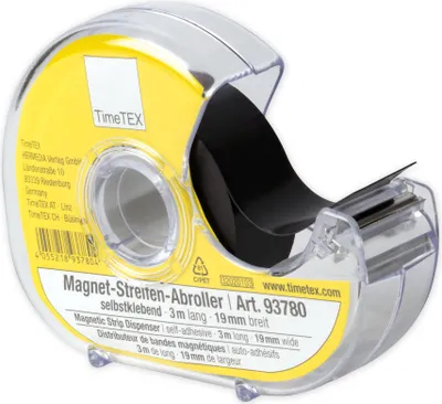 Produktbild von TimeTEX Magnet-Streifen-Abroller, selbstklebend, 19 mm, 3 m