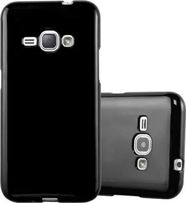 Produktbild von Cadorabo Schutzhülle für Samsung Galaxy J1 2015 Hülle in Schwarz TPU Etui Hülle Case Cover