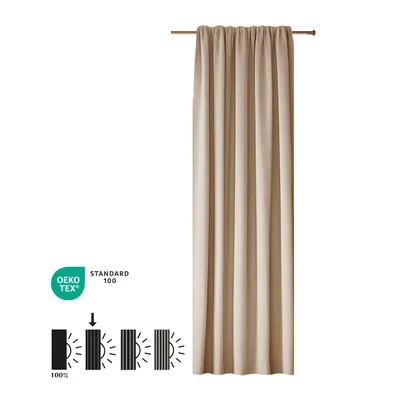 Produktbild von Vorhang Amber Blickdicht HOOMstyle 140x270cm - Kräuselband - Sand / Beige
