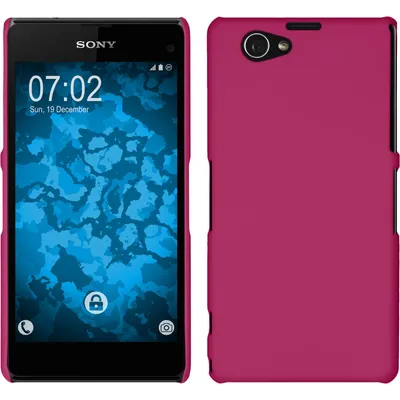Produktbild von PhoneNatic Case kompatibel mit Sony Xperia Z1 Compact - Hülle pink gummiert Hard-case + 2 Schutzfolien