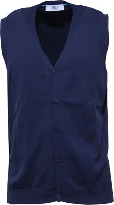 Produktbild von 9683AA gilet uomo MQJ Baumwolle blau ärmellose Pullover Männer