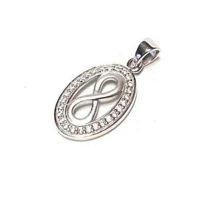 Produktbild von edler Kettenanhänger Unendlichkeitsacht in 925/- Sterling Silber rhod mit Zirkonia