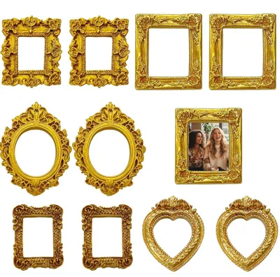 Mini-Fotolijstjes, 10 Stück, Gold, Barock, 4-5,5 cm