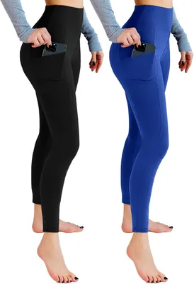 Obrázok produktu pre Športové legíny 2 ks, vysoký pás, nepriehľadné s vreckami, pre fitness