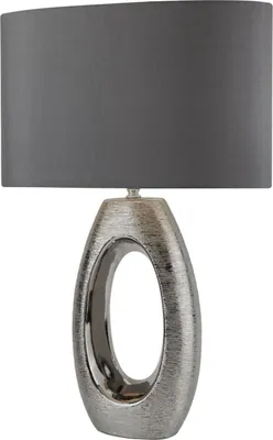 Obrázek produktu pro Stolní lampa keramická tkanina E27 61 cm chromově šedá moderní keramická lampa