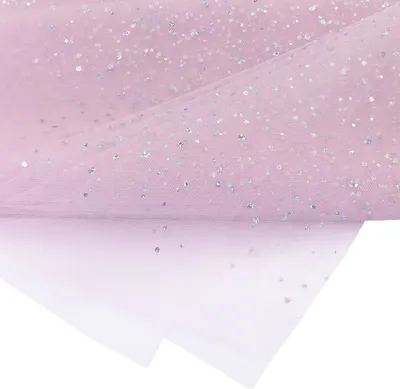 150cm breites, 3m langes, netzartiges rosanes Tüllstoff mit Glitter. Perfekt für Bastelprojekte und Dekorationen