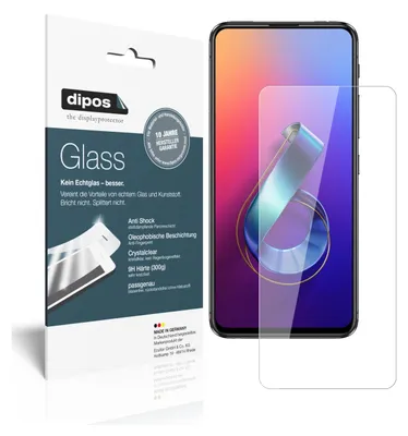 Produktbild von 1+1x Schutzfolie für Asus Zenfone 6 (ZS630KL) - Anti-Shock 9H Folie dipos Glass