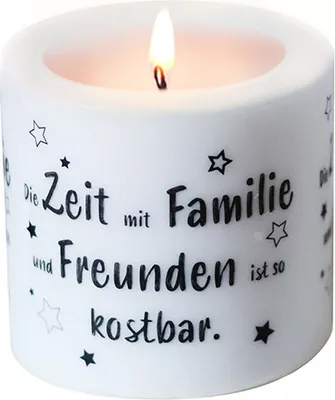 Produktbild von Kerze rund Kostbare Zeit Ø 8cm, Höhe 7,5cm