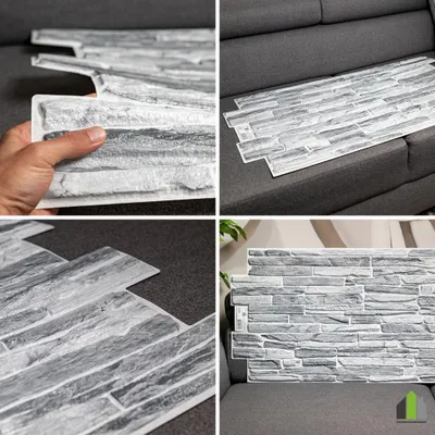 Produktbild von 3D-Wandpaneele PVC | Schiefer Optik | Dunkelgrauer Schieferstein - 1 Platte - 0.5 m² | Für Wohnzimmer, Küche & Bad | Einfache DIY-Montage