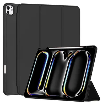 Produktbild von Techsuit Flex Trifold Tablet-Hlle mit Pencil-Halter fr Apple iPad Pro 13 2024 - Schwarz