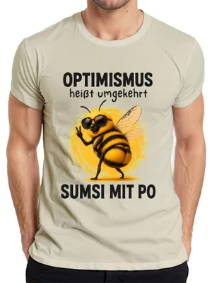 Obrázok produktu pre Optimistické tričko "Sumsi s ironickým vyjadrením", pánske, prírodná farba, veľkosť 3XL