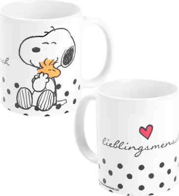 Produktbild von The Peanuts Tasse Snoopy - Lieblingsmensch Kaffeetasse Becher Kaffeebecher aus Keramik Weiß 320 ml