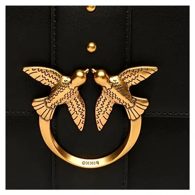 Produktbild von Love One Classic C Seidenkalbsleder, Damenhandtasche, Einheitsgröße, Z99q_schwarz-antique gold, Einheitsgröße