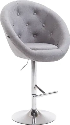 Produktbild von CLP Barhocker London V2 Stoff drehbar und höhenverstellbar grau Gestell Farbe chrom