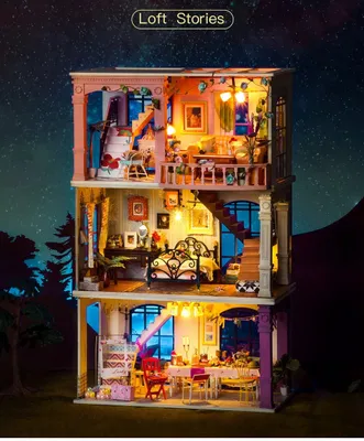 Produktbild von ROBOTIME Rolife DYI House: Partyzeit mit LED-Beleuchtung