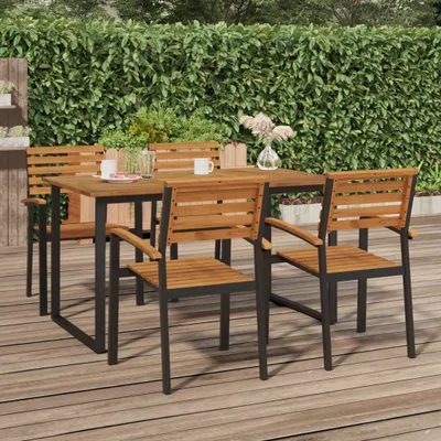 Produktbild von The Living Store Gartentisch mit Beinen in U-Form 140×80×75 cm Massivholz Akazie