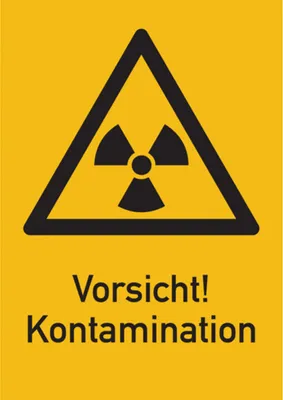 Produktbild von Dreifke® Warnschild Strahlenschutz Vorsicht! Kontamination (WS 140) | Folie s...