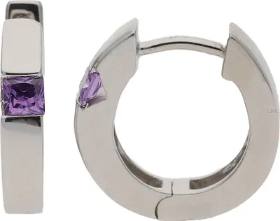 Produktbild von Creolen Silber 925 Zirkonia lila JL10-06-2558 JuwelmaLux