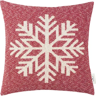 Produktbild von Tom Tailor Zierkissenhülle ohne Füllung Winter Snowflake rot Größe 45x45cm