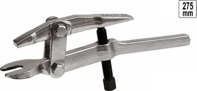 Produktbild von YATO Kugelgelenkabzieher, Universal, geschmiedet, Schraubenpresse-Prinzip, Maulöffnung 20mm, Länge 275mm, Spannbereich 40mm, Schraubenkopf 16mm, Chrom-Vanadium-Stahl, verchromte Arme, brünierter Mittelbolzen, zum Ausdrücken von Sicherungsbolzen, YT-0614