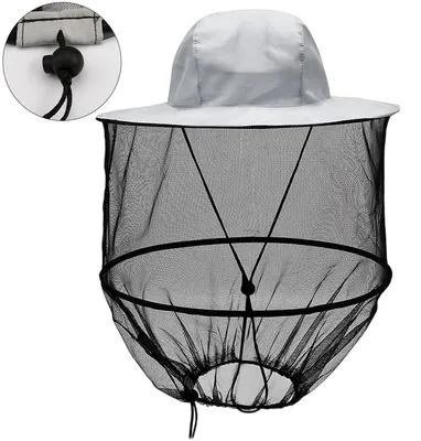 Produktbild von Moskitonetz Hut mit Schleier, atmungsaktiv, 360° Insektenschutz, breite Krempe, verstellbar, faltbar, für Outdoor, Angeln, Camping & Garten