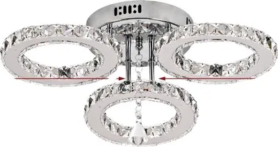Zdjęcie produktu dla Lampa sufitowa, nowoczesny design, oświetlenie LED, 3 pierścienie, pilot z możliwością ściemniania