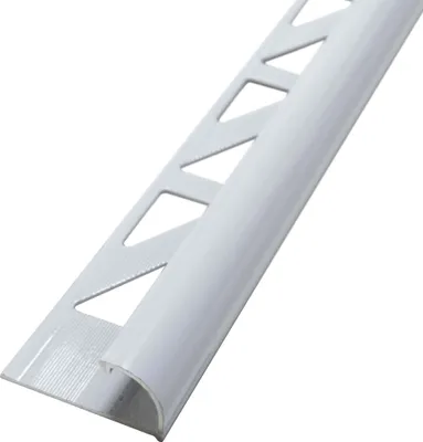Produktbild von Dalsys Fliesenschiene Viertelkreisprofil Aluminium (eloxiert) Weiß 2,5m x 10mm, Rundprofil Halbrundprofil