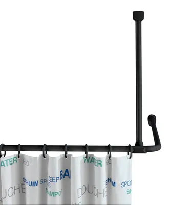 Image de WENKO Support de plafond barres de douche 57 cm fixation rideaux salle de bain angle baignoire