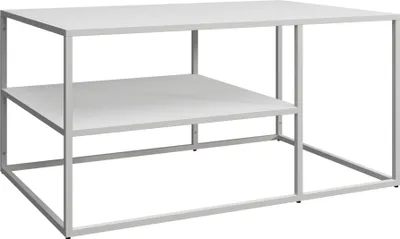 Zdjęcie produktu dla Stolik kawowy 'Solund' stalowy 90 x 60 x 45 cm biały