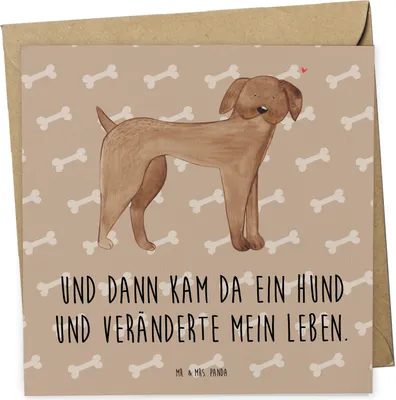 Produktbild von Mr. & Mrs. Panda Grußkarte Hund Dogge - Hundeglück - Geschenk, Verliebt, faltkarte, Glückwunschkarte, Klappkarte, doppelkarte, Herz, Sprüche, Süß, Hunde, anlasskarte