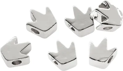 Produktbild von Metall Perlen Krone, 6 Stück Silber