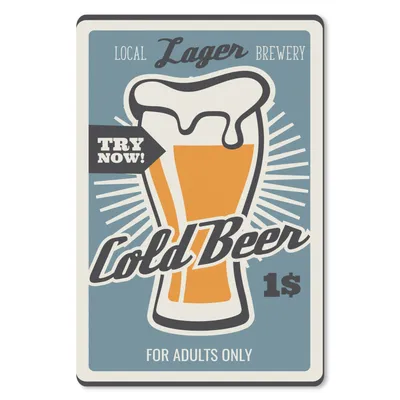 Produktbild von MuchoWow® Mauspad Mousepad Mancave - Bier - Vintage - Kaltes Bier 18x27 cm - Mousepads - Maus Mat - Pad - Mausunterlage
