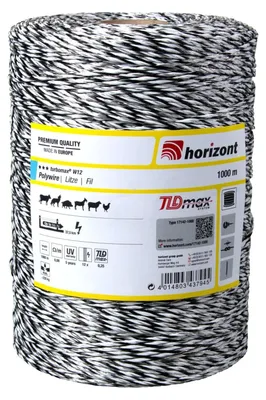 Produktbild von horizont TURBOMAX Litze, 12 Leiter | Weidezaunlitze, Leitermaterial | Spulenlänge: 1000 m